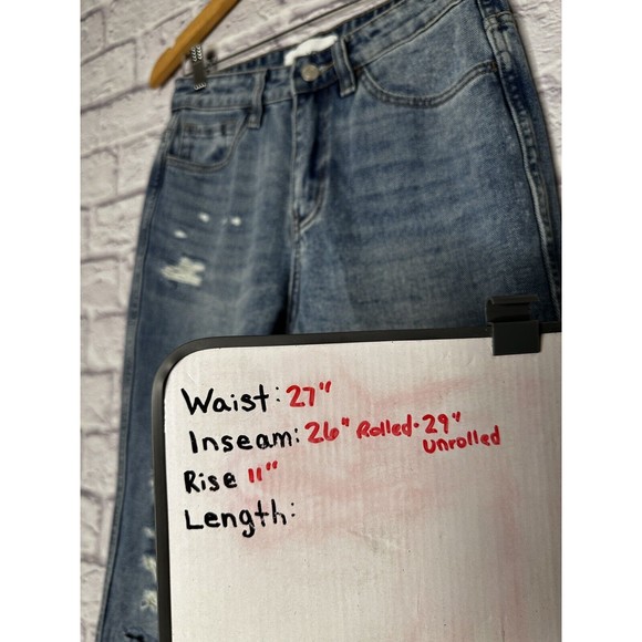 Vervet Frayed Hem Blue Distressed Medium Wash Jeans Women’s Size 25 Style‎ VT705 - Picture 7 of 7